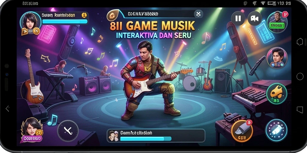 Screenshot gameplay 8II menampilkan antusiasme pemain bermain musik.
