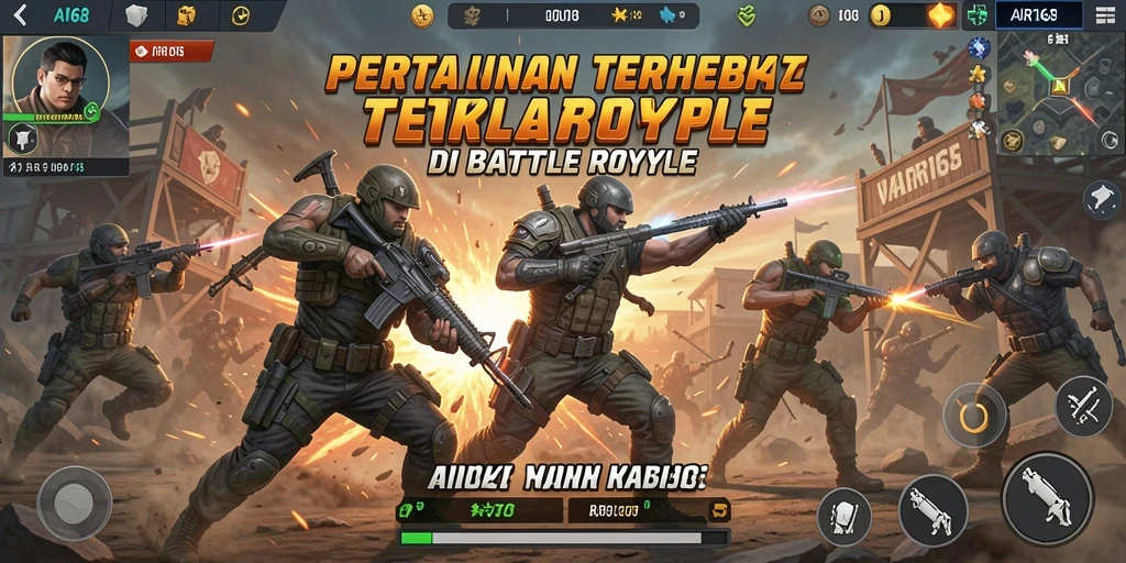 Tangkapan layar dari permainan AIR168 yang menampilkan aksi Battle Royale yang seru.