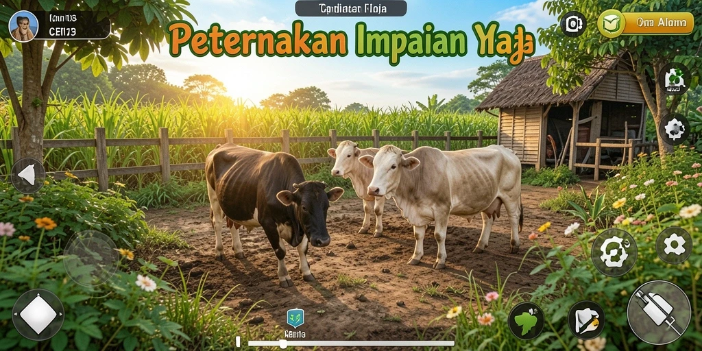 Gameplay CERI123 menampilkan aktivitas bertani yang seru dan interaktif.