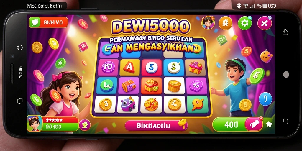Screenshot gameplay DEWI5000 yang menunjukkan momen seru permainan Bingo.