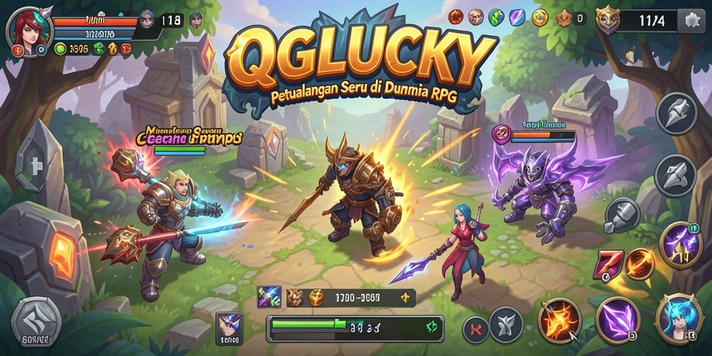 Tangkapan layar QGLUCKY menampilkan aksi pertarungan yang mendebarkan dalam dunia RPG.
